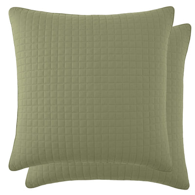 Top View of Vilano Quilted Sham and Pillow Covers in Sage Green#color_vilano-sage-green