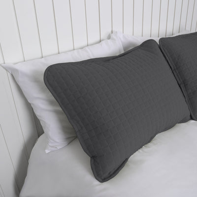Side View of Vilano Quilted Sham and Pillow Covers in Slate#color_vilano-slate