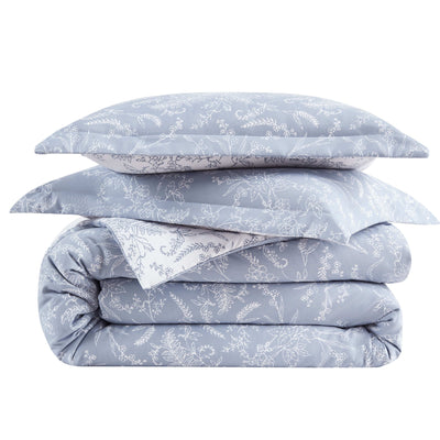 Winter Brush Reversible Comforter Set in Blue Stack Together#color_winter-brush-blue