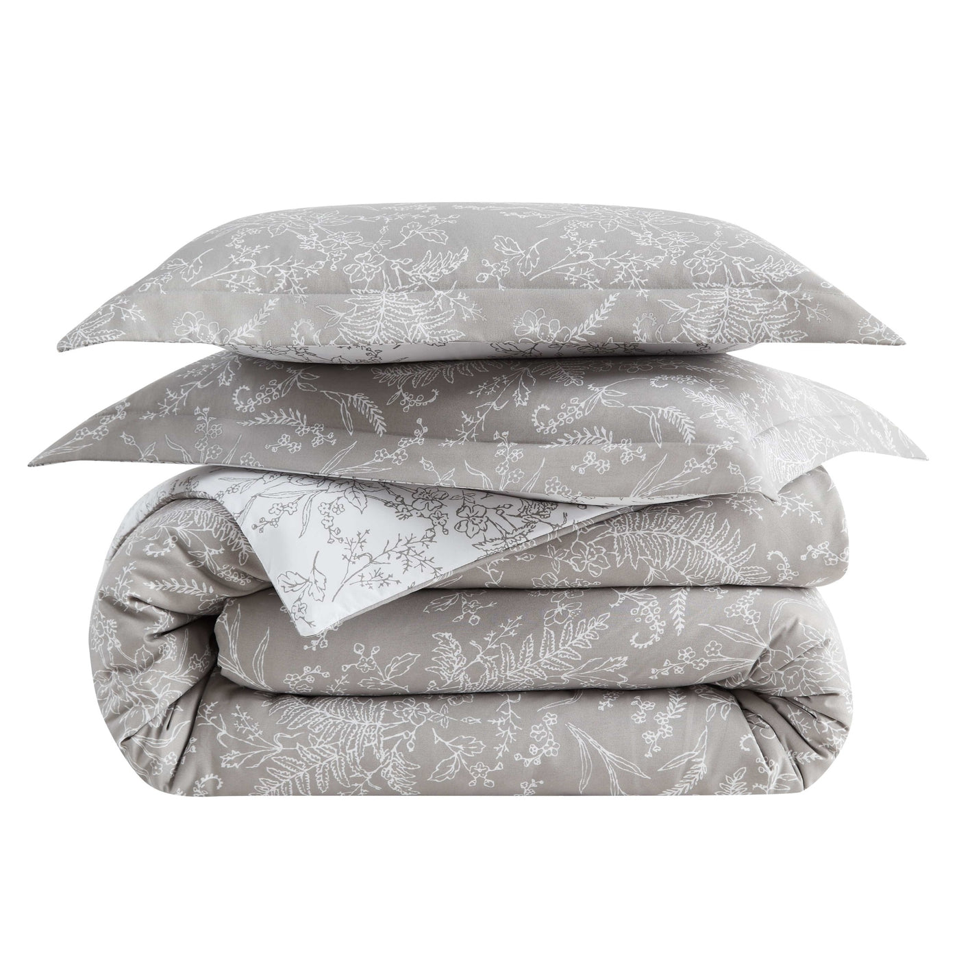 Winter Brush Reversible Comforter Set in Steel Grey Stack Together#color_winter-brush-steel-gray