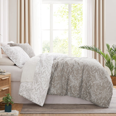 Side View of Winter Brush Reversible Comforter Set in Warm Sand#color_winter-brush-warm-sand